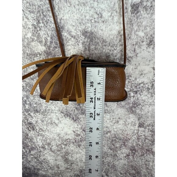 Boho Faux Leather Purse Women S Brown laser cut Crossbody Shoulder Bag Tassel - Picture 10 of 12